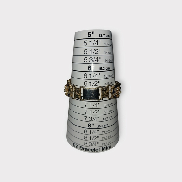 Vintage Silver Tone Bracelet Blue Enamel & Sky Blue-Green Rhinestones Elegant - Picture 12 of 12